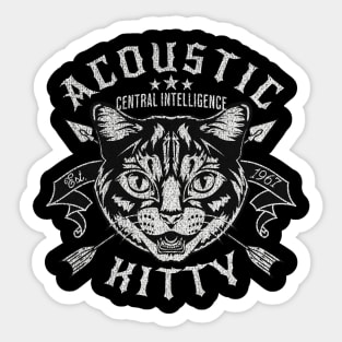 Acoustic Kitty CIA Inspired Retro Spy Cat Emblem Art Design Sticker